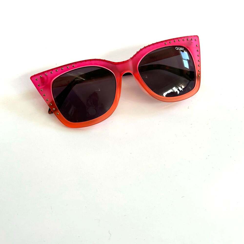 Quay Australia Saweetie Harper Studded Cat Eye Pink Sunglasses